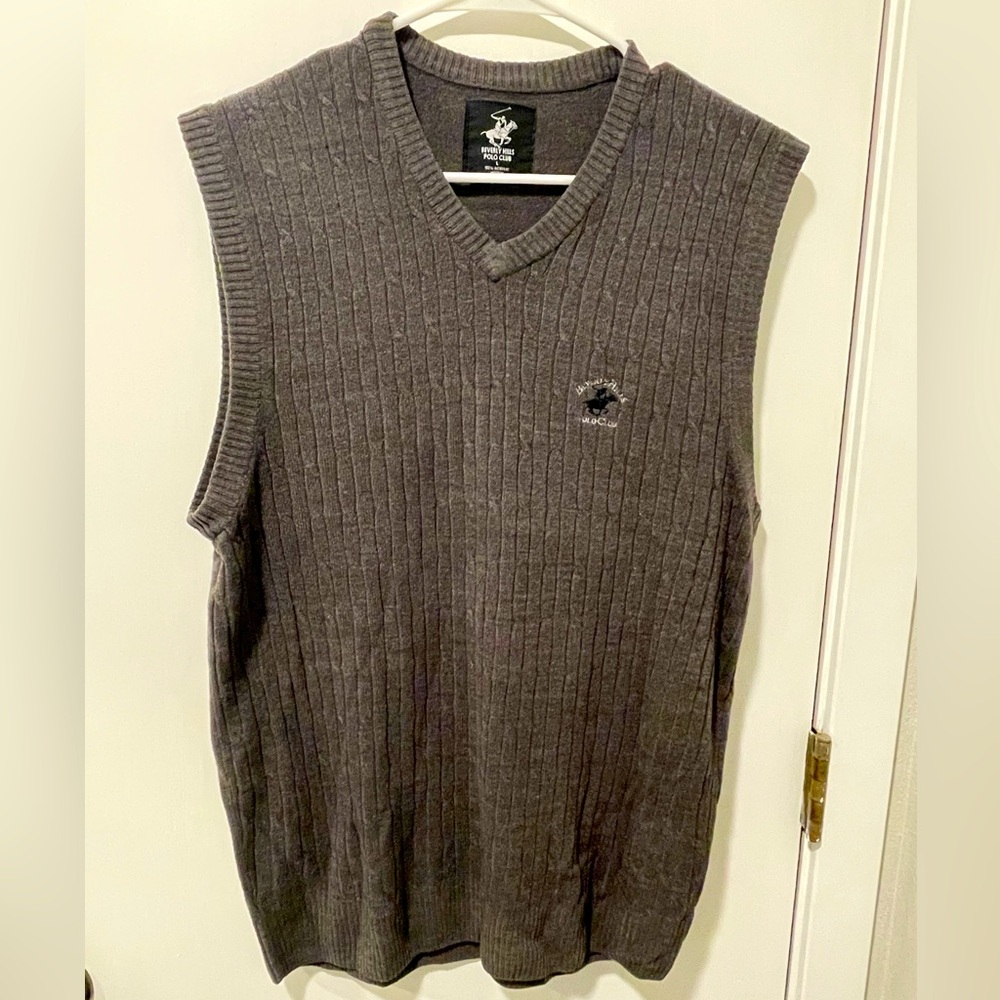 Beverly Hills Polo Club Men’s Large Gray Sweater Vest